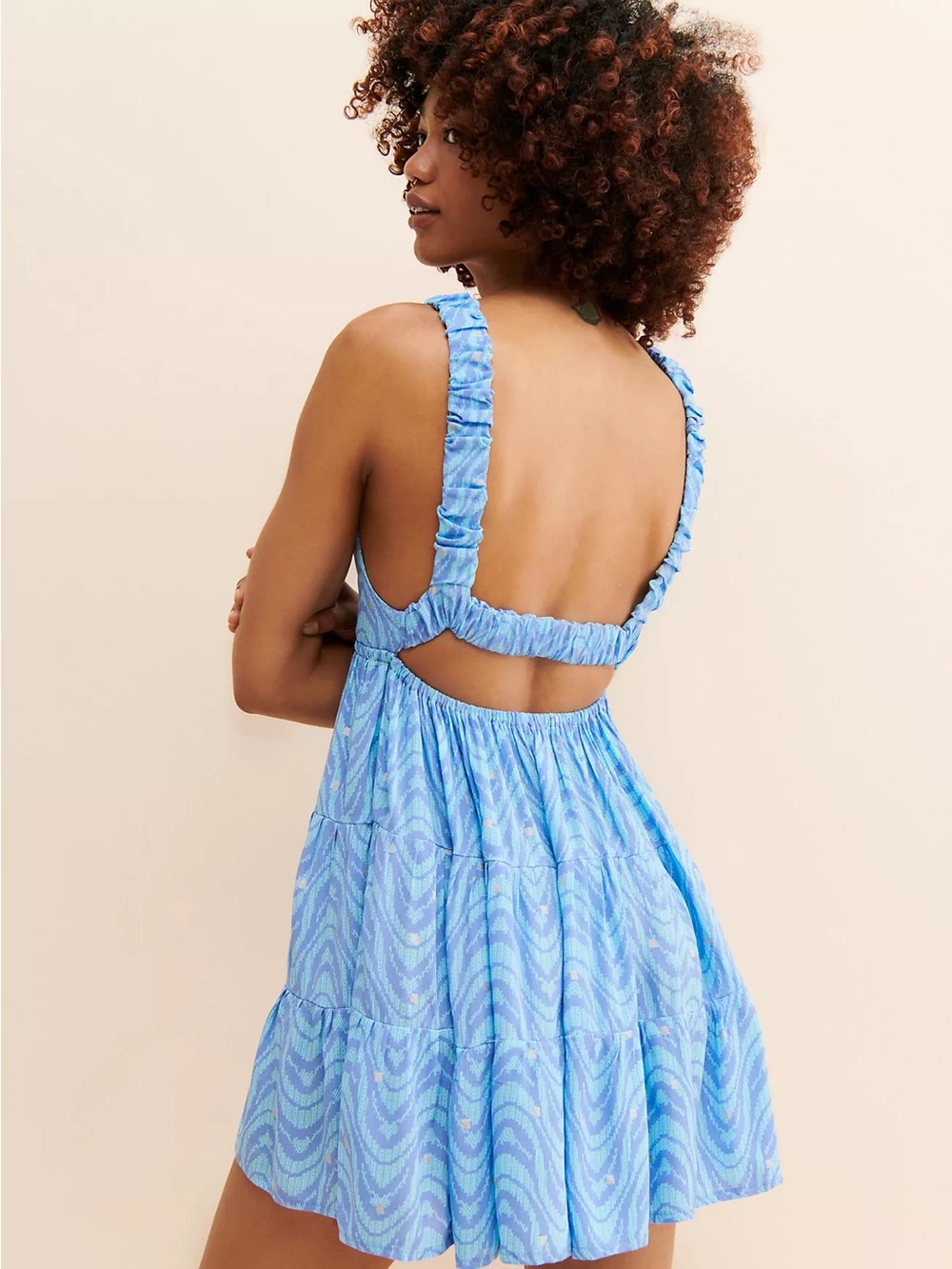 Anthropologie Lusana Kyra Open Back Mini Dress